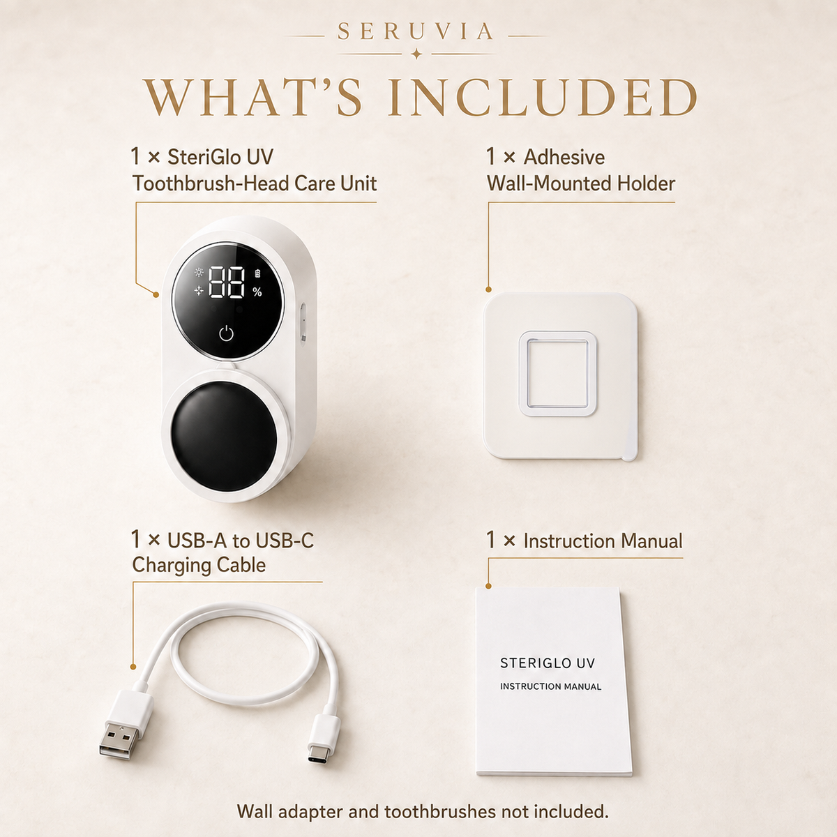Items included with the Seruvia SteriGlo UV