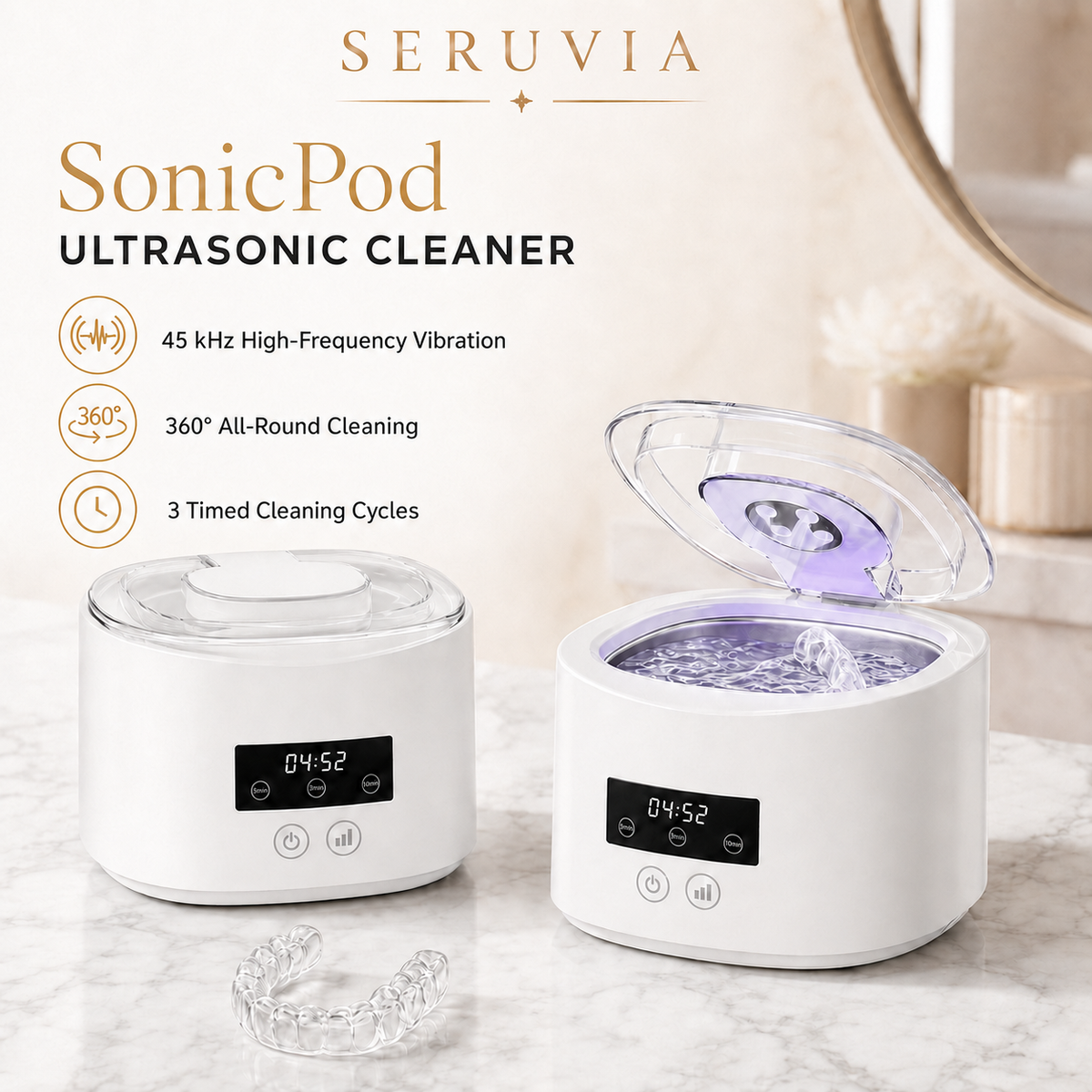 Seruvia SonicPod Ultrasonic Cleaner
