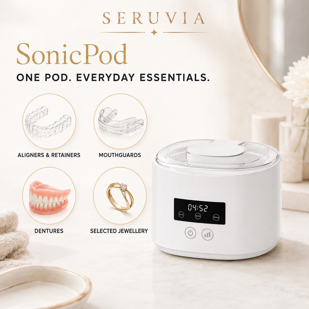 Seruvia SonicPod Ultrasonic Cleaner