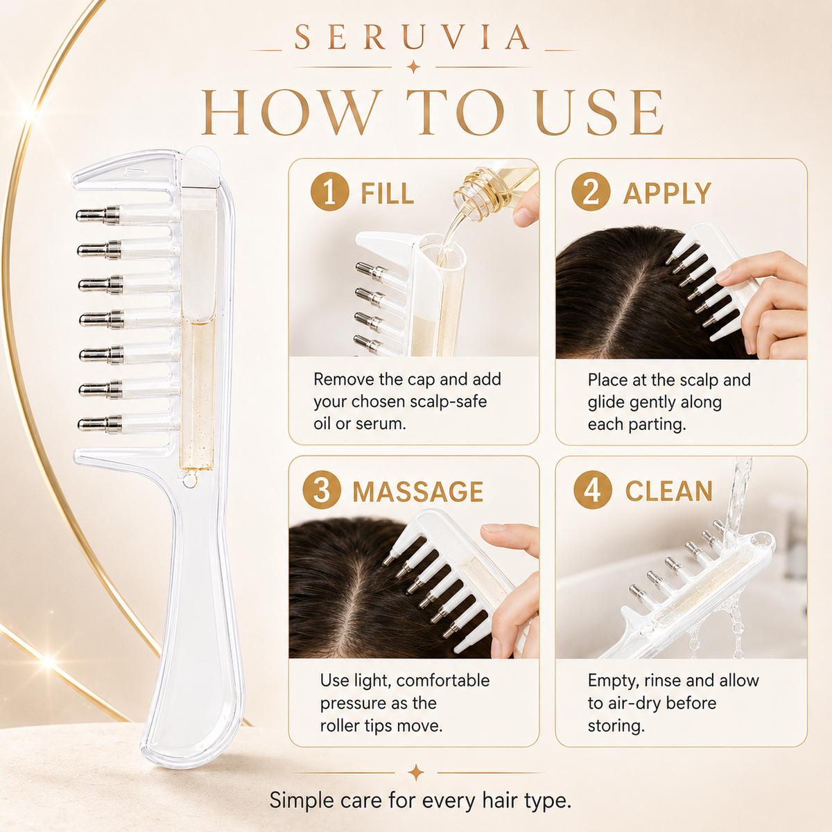 Seruvia Rooté Scalp Applicator Comb