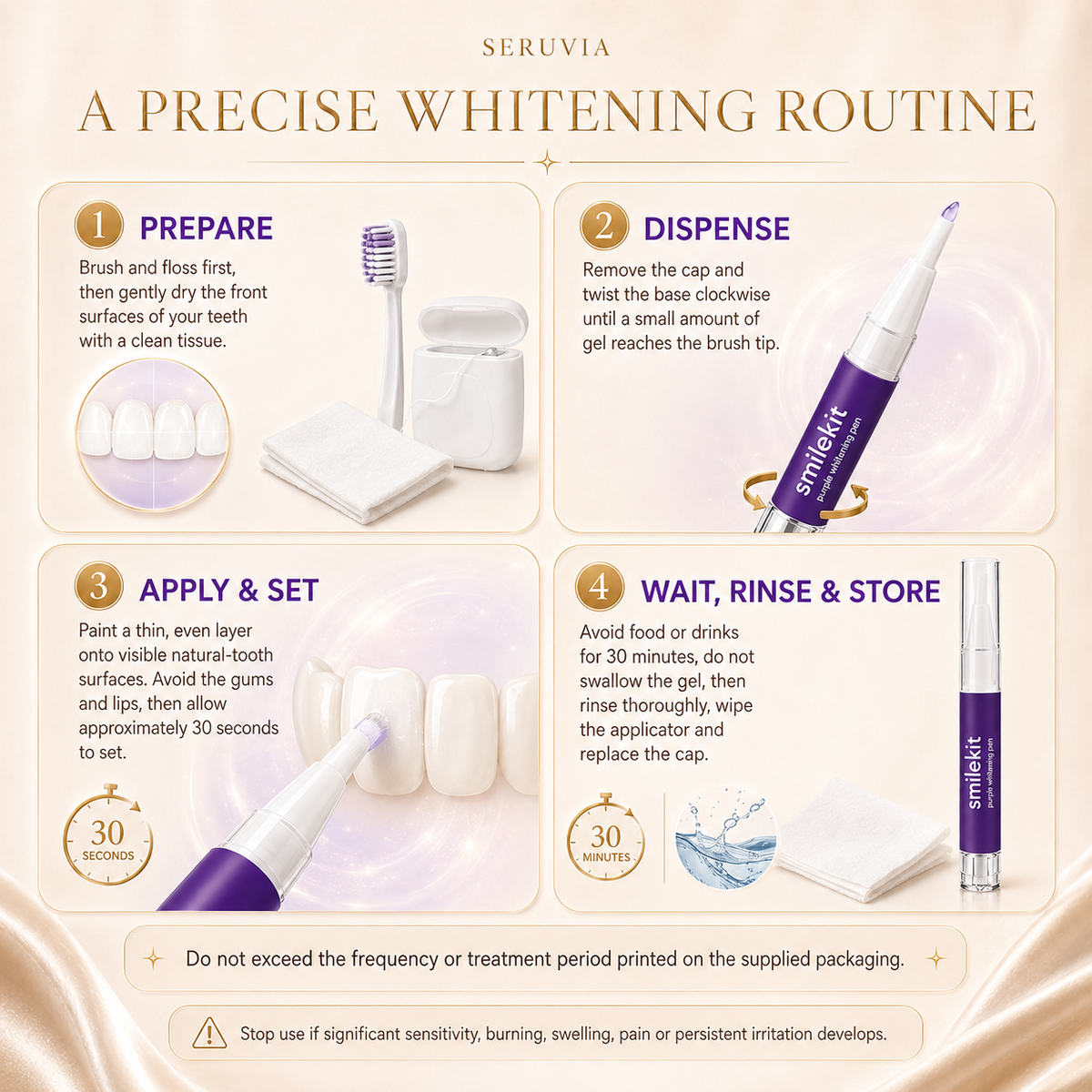 How to use the Purple and PAP Whitening Pen