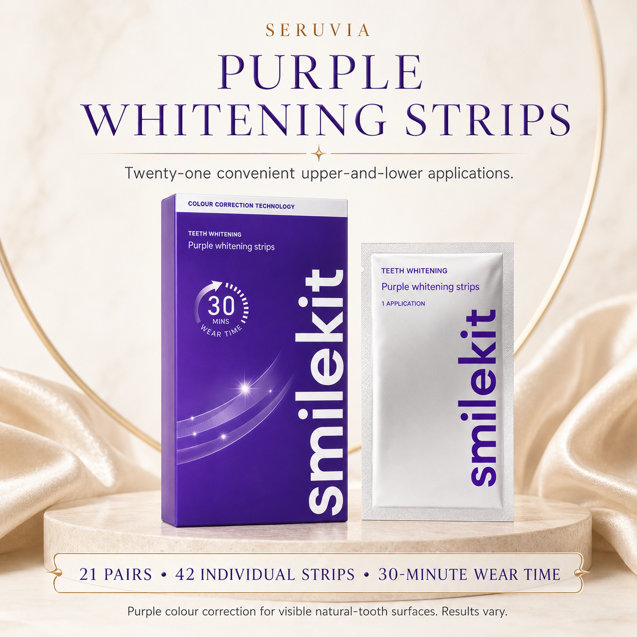 Seruvia Purple Whitening Strips 21-pair pack