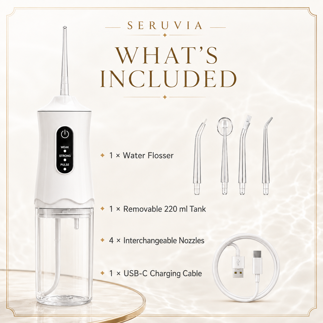 Electric Water Flosser included accessories