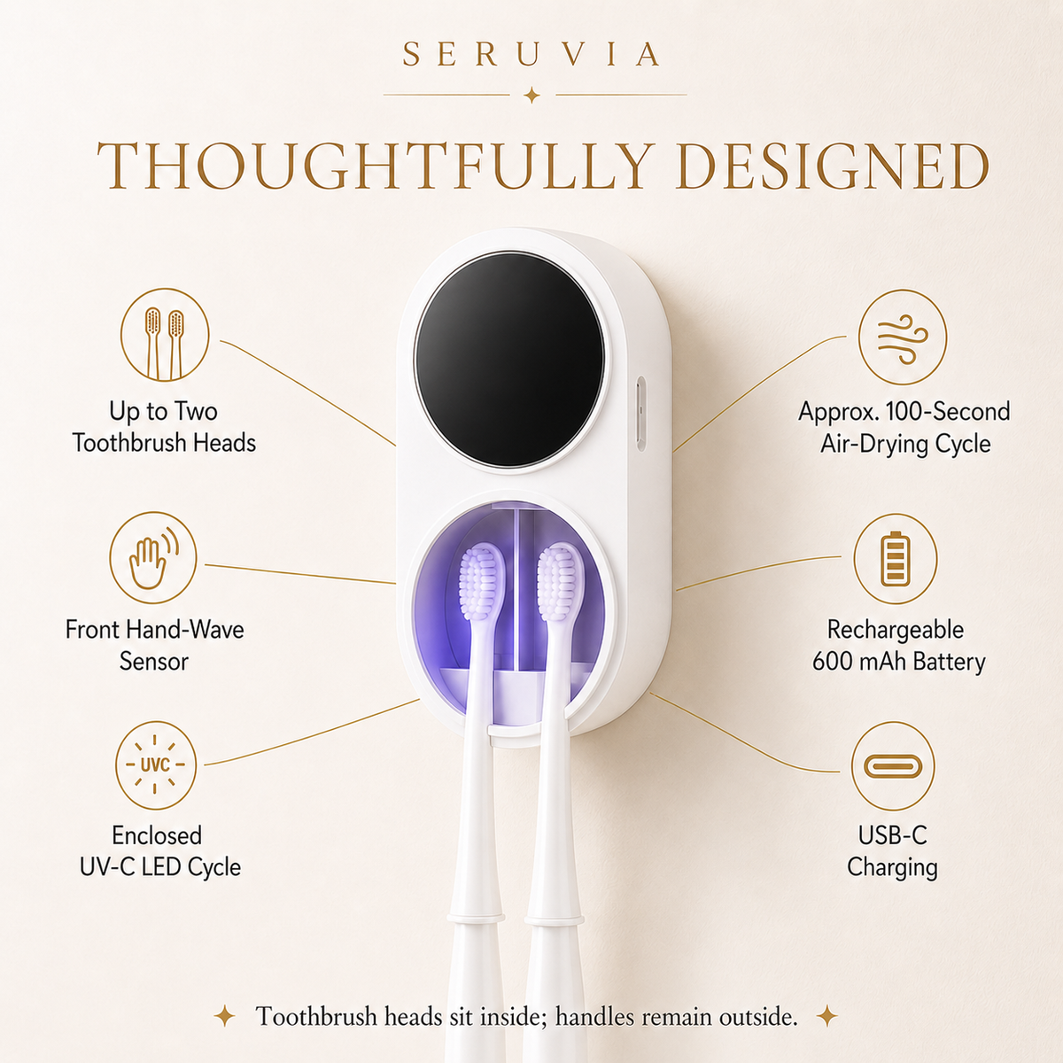 SteriGlo UV features and two-head capacity